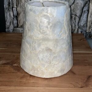 Capiz Shell Tile Mother of Pearl Lamp Shade Coastal Design Lighting Home Decor